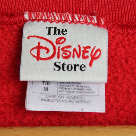90s Disney Store Winnie the Pooh & Friends Sweatshirt Crewneck Red Youth M 7/8 - Picture 3 of 4